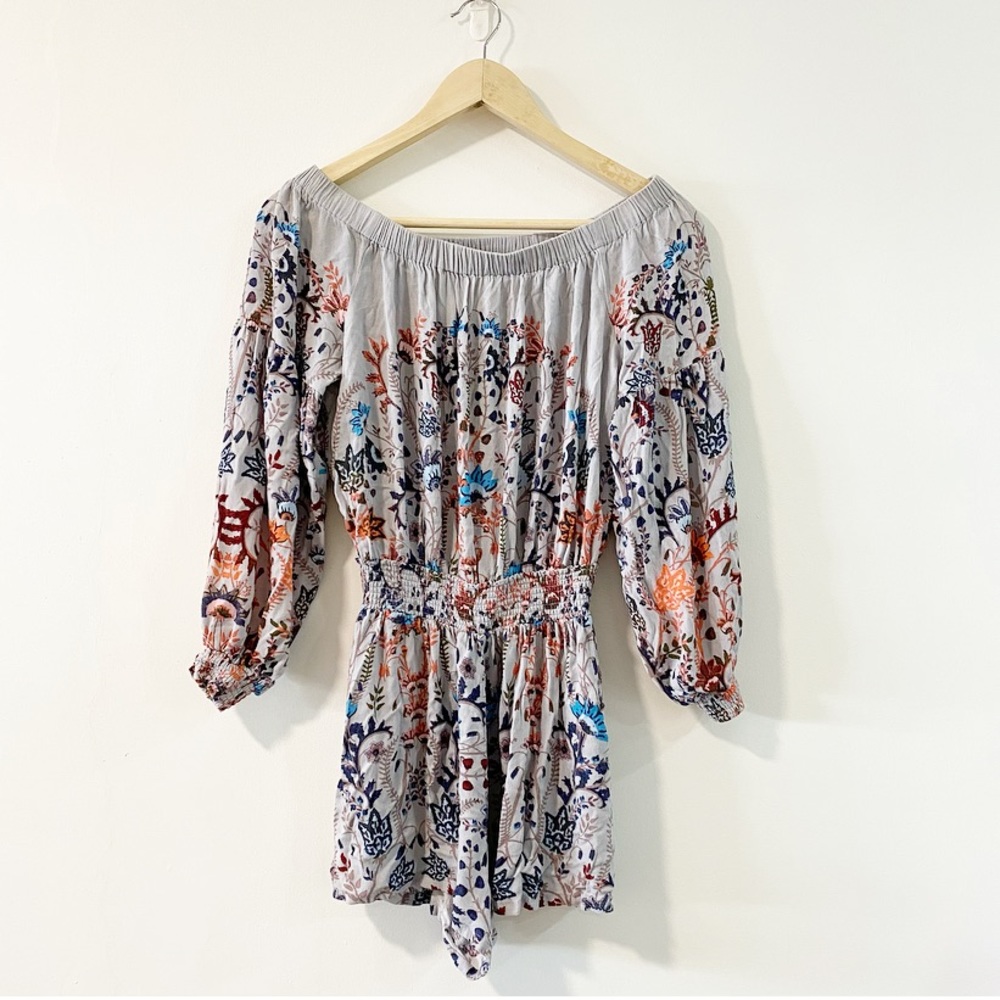 Free People floral offs shoulder romper